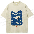 Unisex Lazy Wave Cat Currently Unavailable Printed Washed Tee