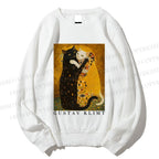 Unisex Cats in Klimt Art Printed Sweatshirt