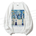 Unisex Klimt Blue Wood Printed Sweatshirt