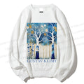 Unisex Klimt Blue Wood Printed Sweatshirt