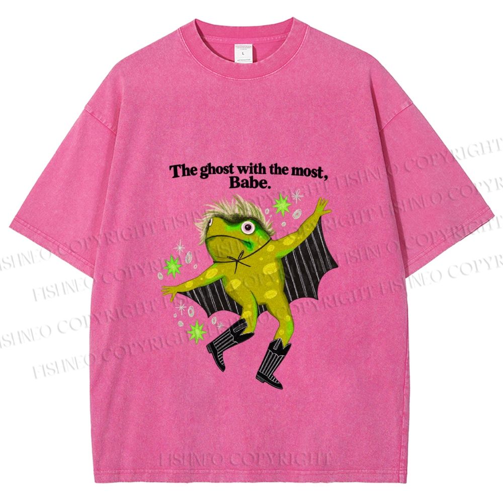 Unisex Ghost Frog The Ghost With The Most Printed Washed Tee