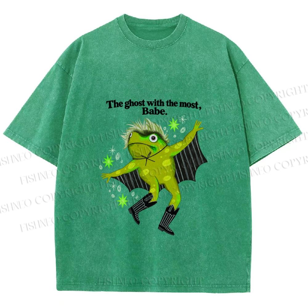 Unisex Ghost Frog The Ghost With The Most Printed Washed Tee