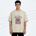 Unisex Rainbow Monster I Woke Up Like This Printed Washed Tee