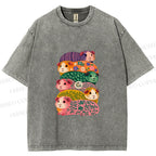 Unisex Stacked Guinea Pigs Printed Washed Tee