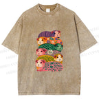 Unisex Stacked Guinea Pigs Printed Washed Tee