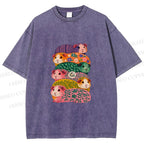 Unisex Stacked Guinea Pigs Printed Washed Tee