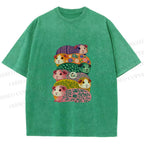Unisex Stacked Guinea Pigs Printed Washed Tee