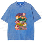 Unisex Stacked Guinea Pigs Printed Washed Tee