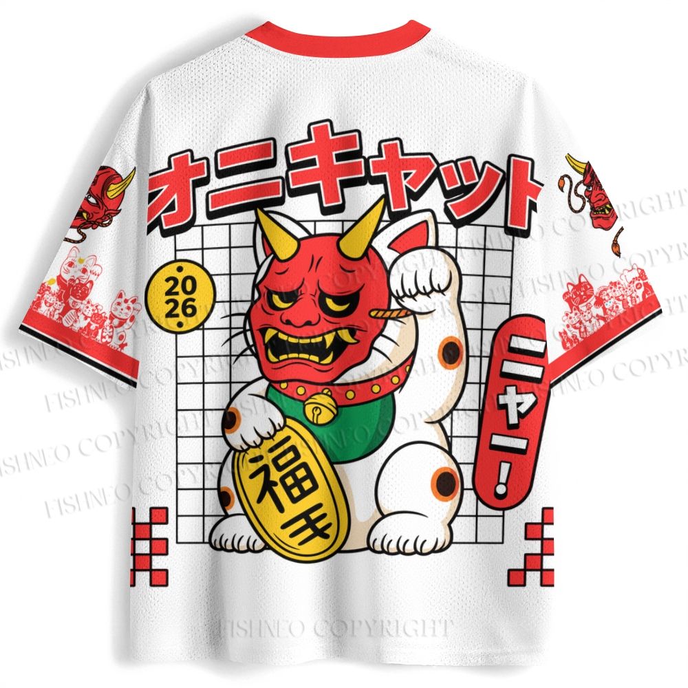 Oni Cat Printed Jersey Shirts