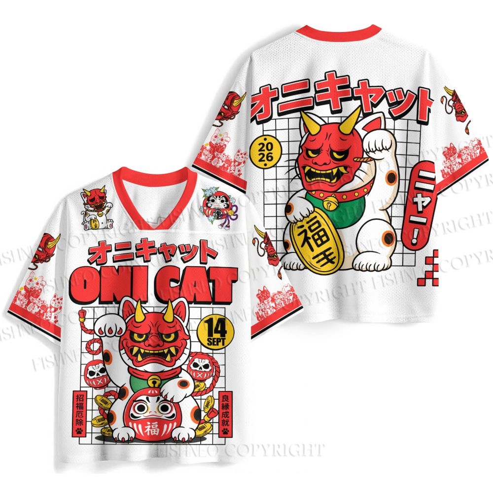 Oni Cat Printed Jersey Shirts