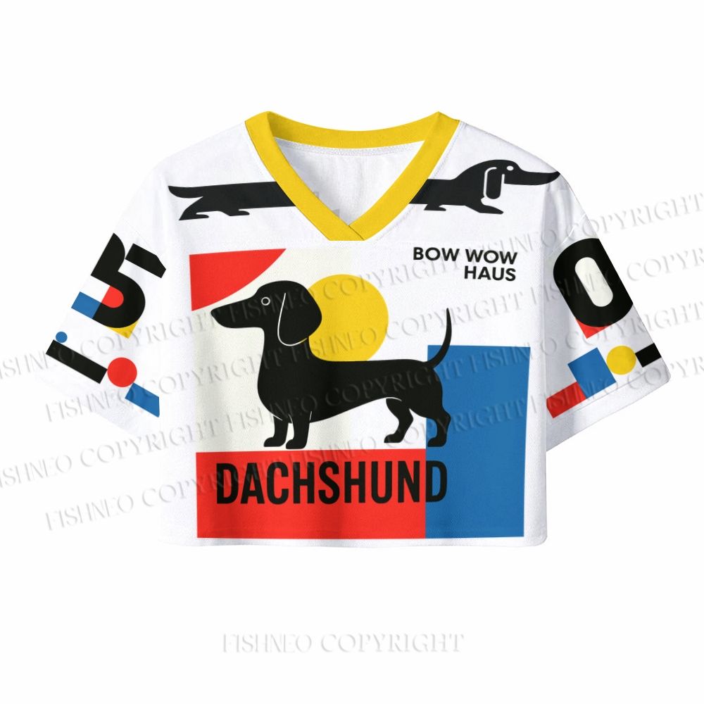 Bauhaus Dachshund Crop Sport Jersey Shirts