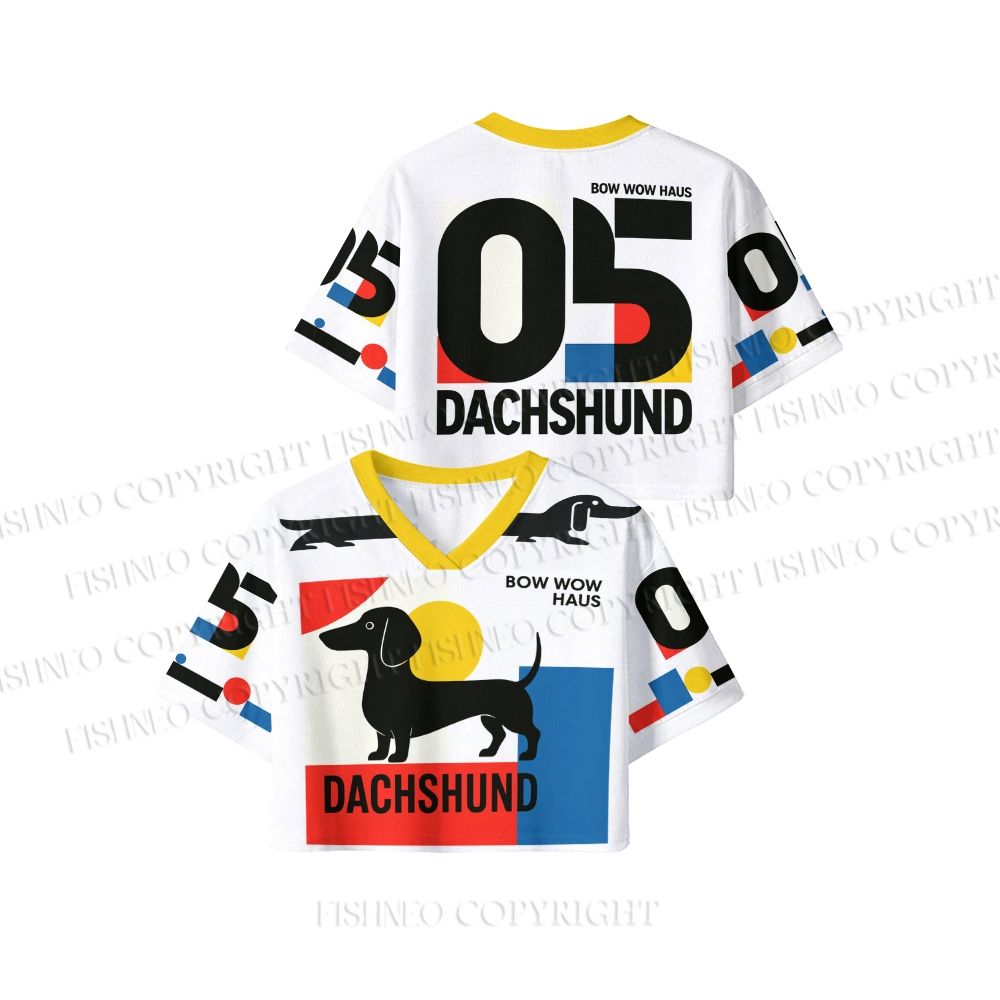 Bauhaus Dachshund Crop Sport Jersey Shirts
