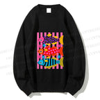 Unisex Striped fish Printed Sweatshirt