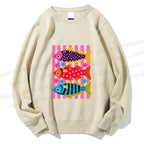 Unisex Striped fish Printed Sweatshirt