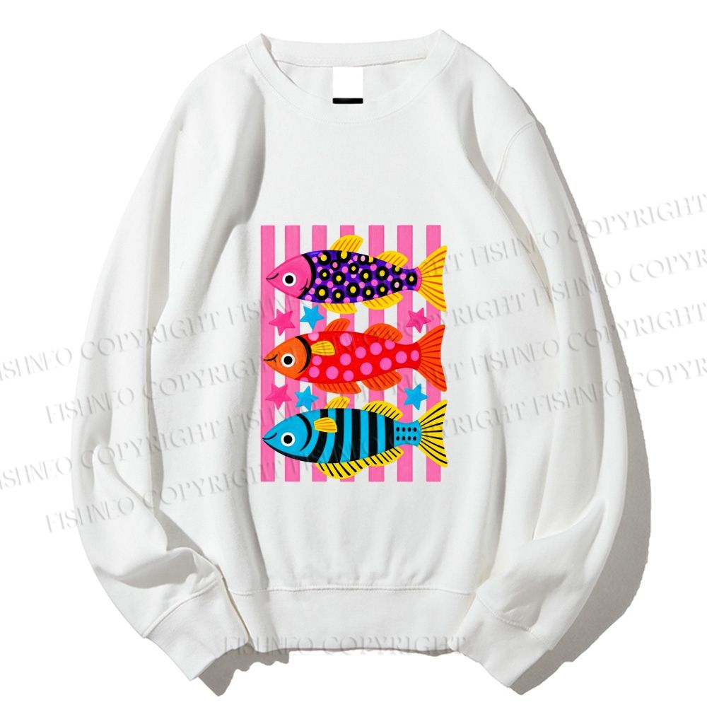 Unisex Striped fish Printed Sweatshirt