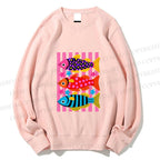 Unisex Striped fish Printed Sweatshirt