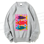 Unisex Striped fish Printed Sweatshirt