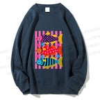Unisex Striped fish Printed Sweatshirt