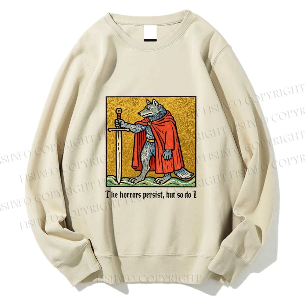 Unisex Wolf Knight Printed Sweatshirt