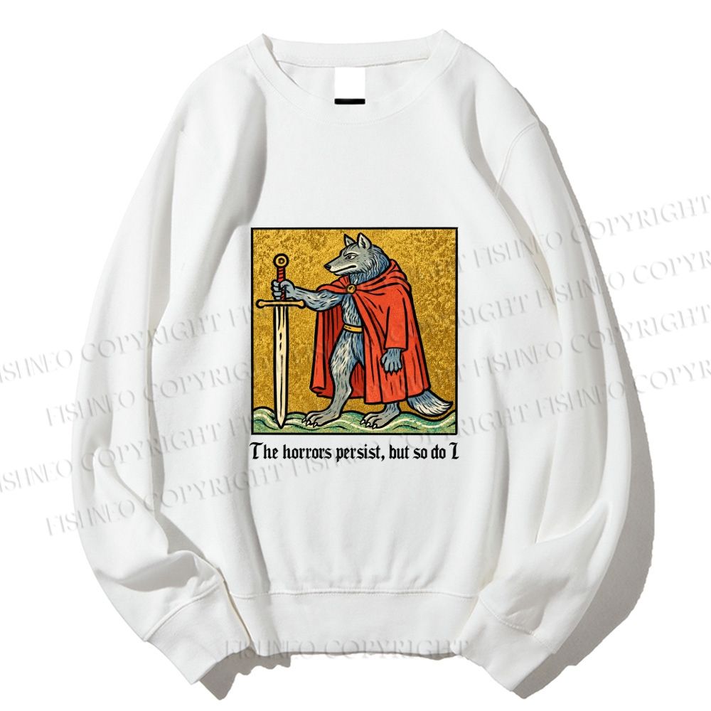 Unisex Wolf Knight Printed Sweatshirt