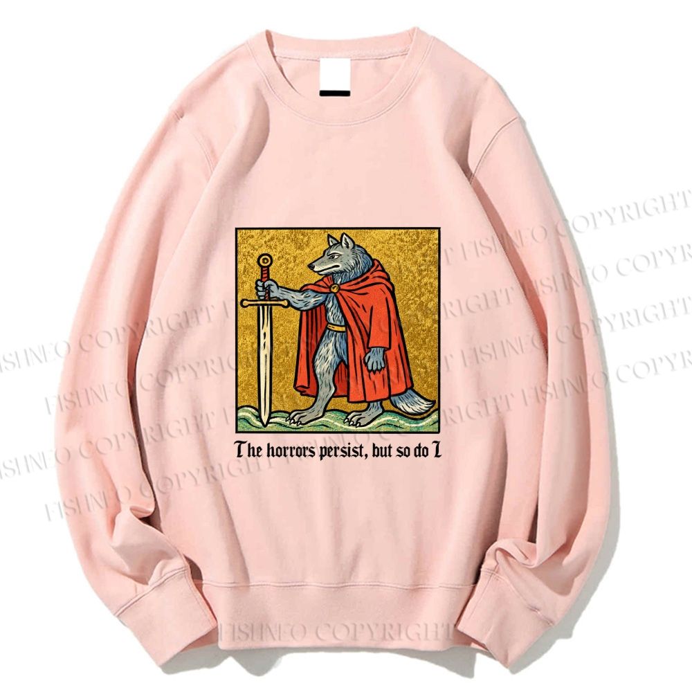 Unisex Wolf Knight Printed Sweatshirt
