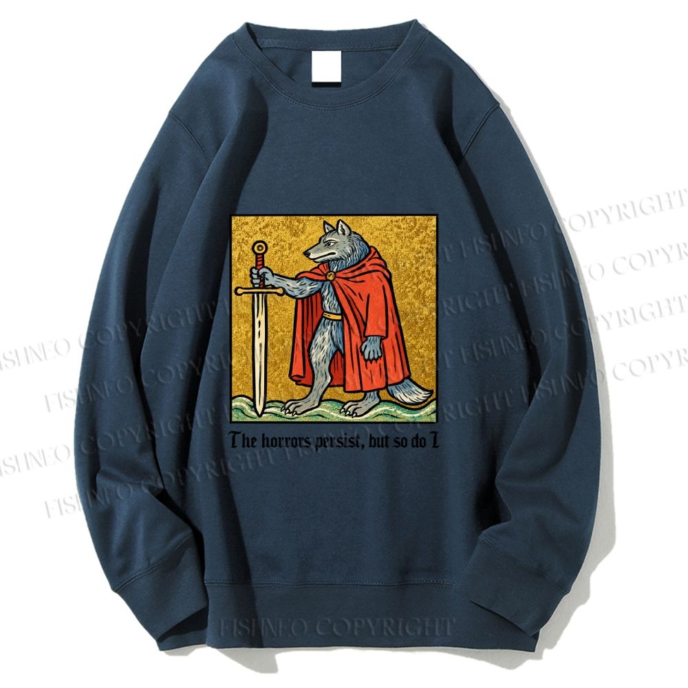 Unisex Wolf Knight Printed Sweatshirt
