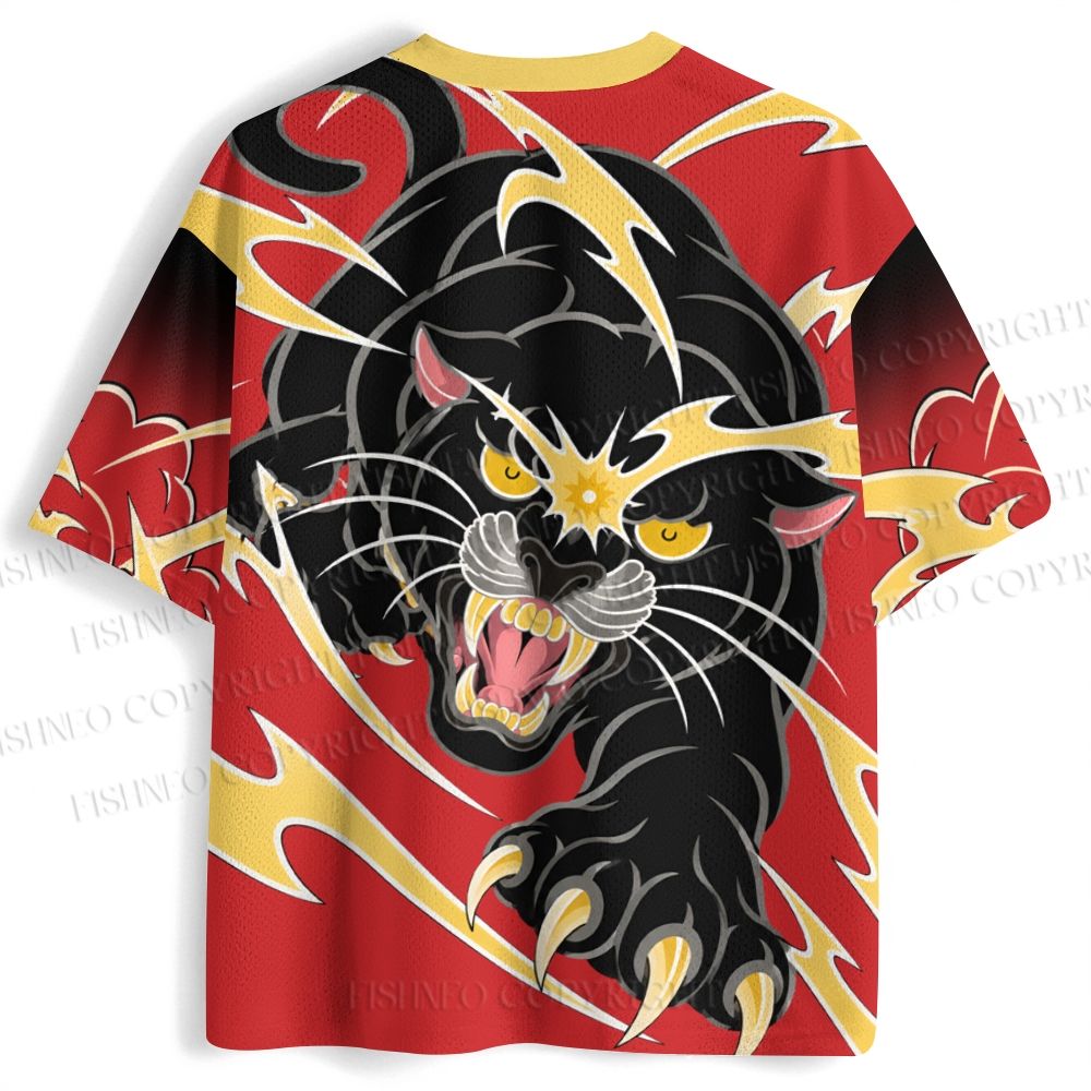Black Panther With Lighting Jersey Shirts