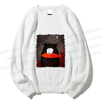 Unisex Bear Eat Fish Printed Sweatshirt