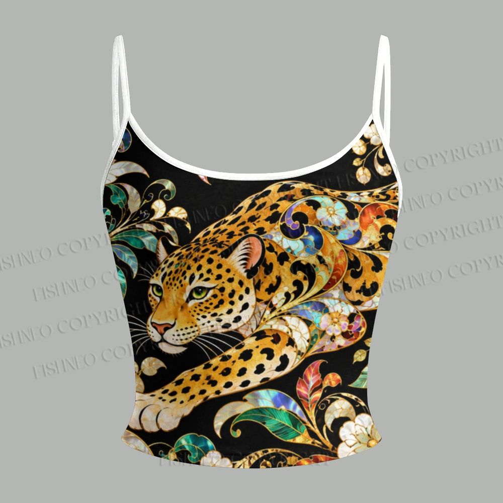 Panther in Multicolor Pattern Top & Elasticated Trousers Two-Piece Set