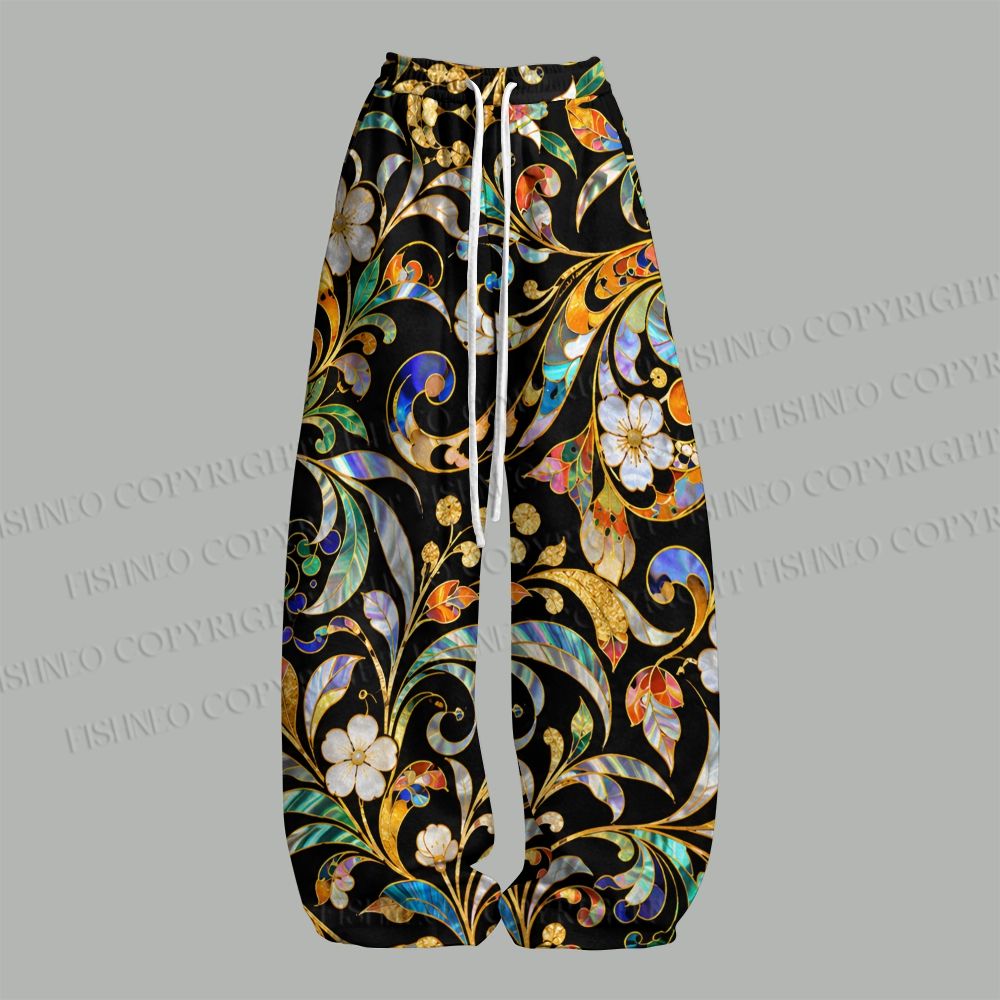 Panther in Multicolor Pattern Top & Elasticated Trousers Two-Piece Set