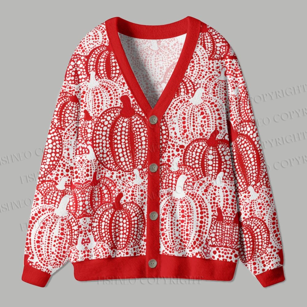 Yayoi Kusama Pumpkin Ugly Cardigan Sweater