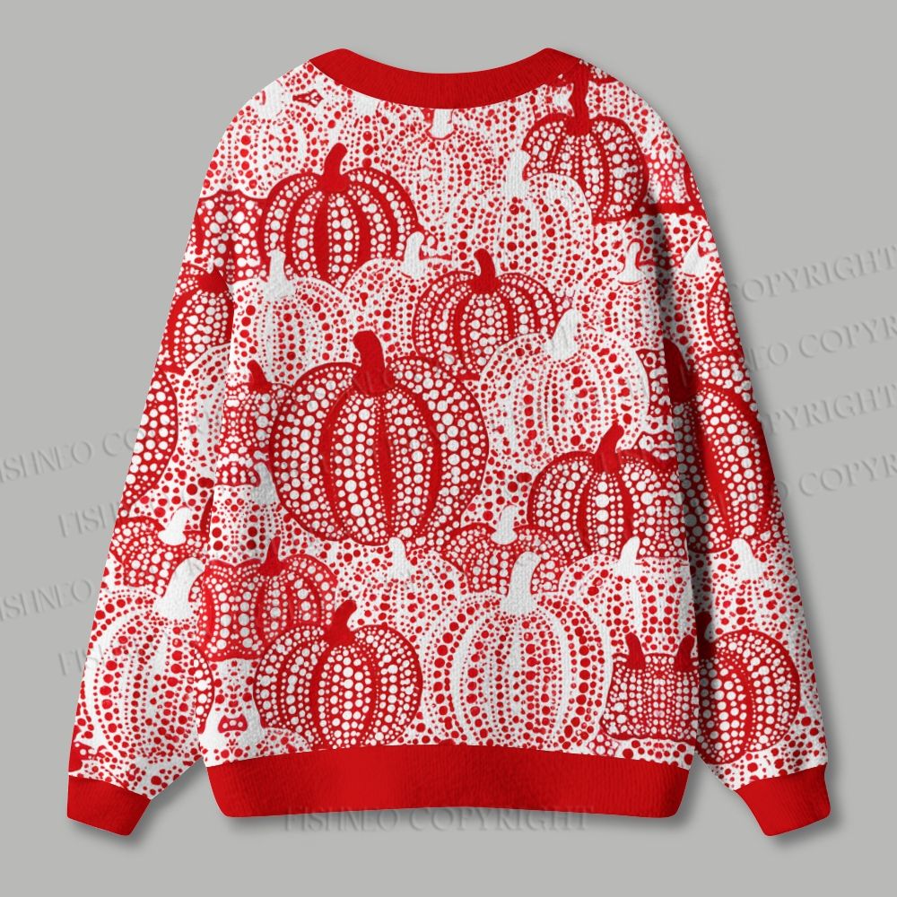 Yayoi Kusama Pumpkin Ugly Cardigan Sweater