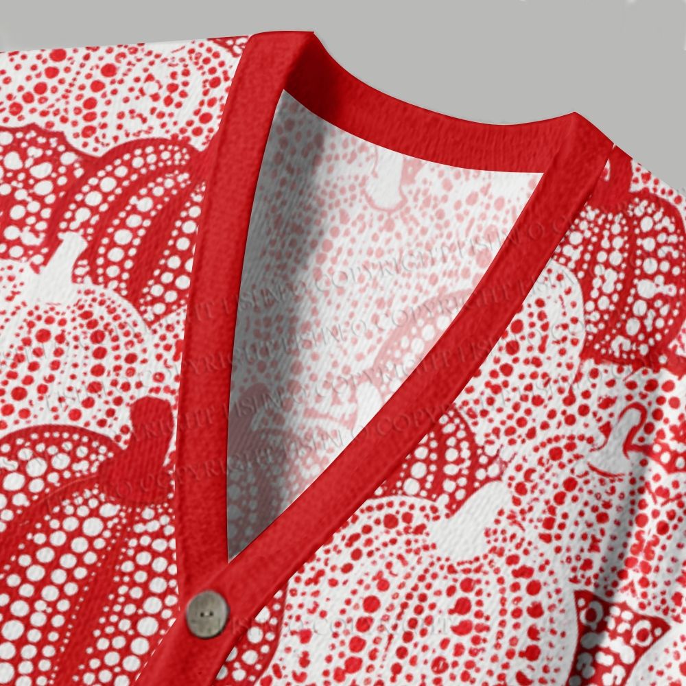 Yayoi Kusama Pumpkin Ugly Cardigan Sweater