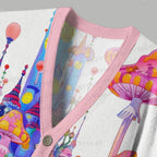 Mushroom Castle Ugly Cardigan Sweater