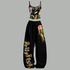 Multicolor Jellyfish Top & Elasticated Trousers Two-Piece Set