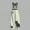Ramen Cat Top & Elasticated Trousers Two-Piece Set