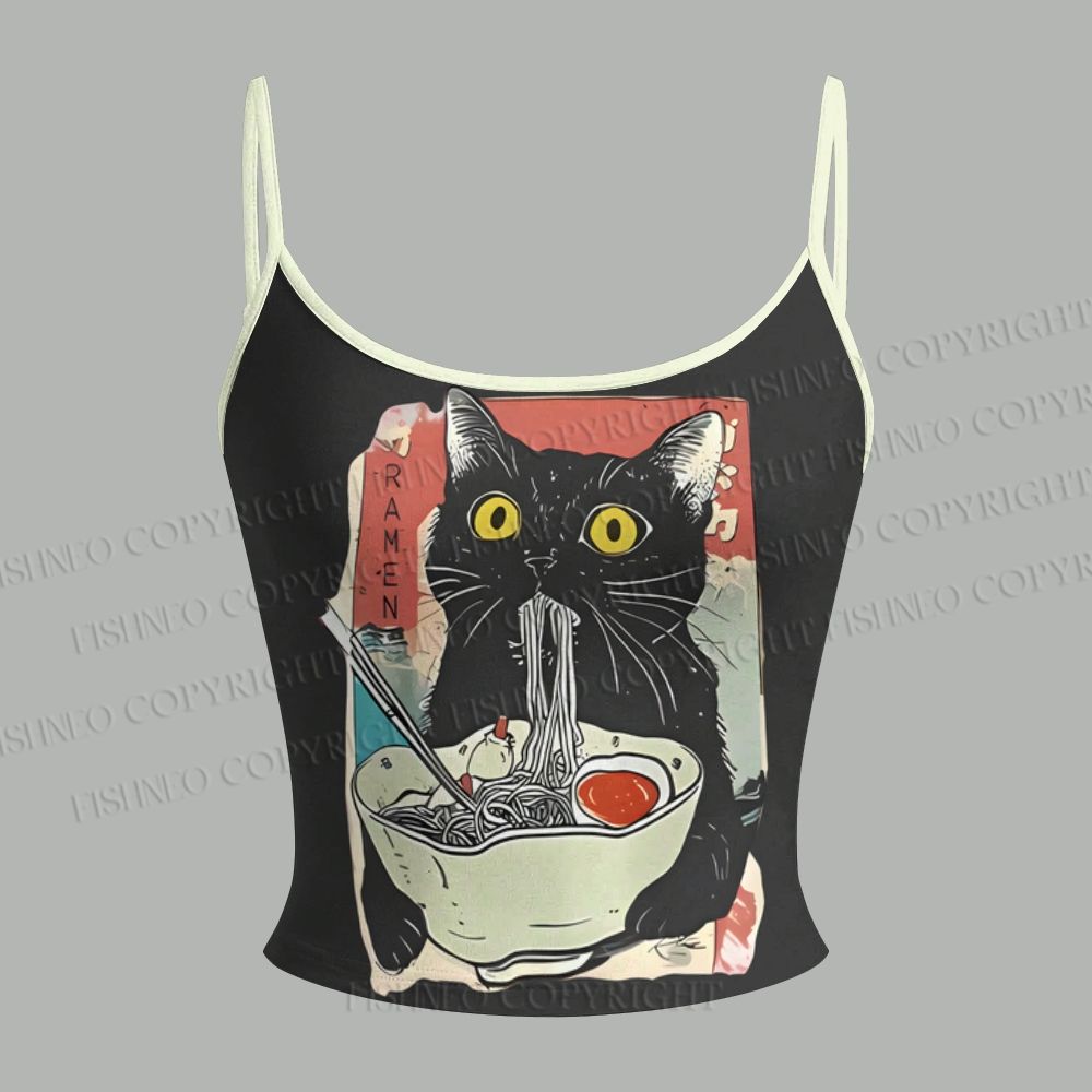 Ramen Cat Top & Elasticated Trousers Two-Piece Set
