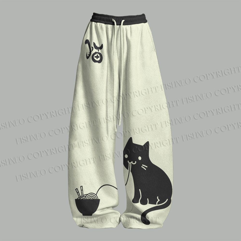 Ramen Cat Top & Elasticated Trousers Two-Piece Set