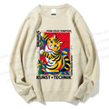 Unisex Bauhaus Cat Printed Sweatshirt