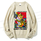Unisex Bauhaus Cat Printed Sweatshirt