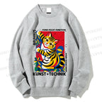 Unisex Bauhaus Cat Printed Sweatshirt