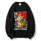 Unisex Bauhaus Cat Printed Sweatshirt
