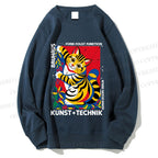 Unisex Bauhaus Cat Printed Sweatshirt