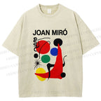 Unisex Joan Miro Painting Printed Washed Tee