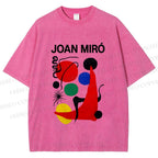 Unisex Joan Miro Painting Printed Washed Tee