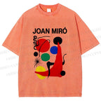 Unisex Joan Miro Painting Printed Washed Tee