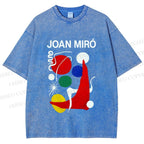 Unisex Joan Miro Painting Printed Washed Tee