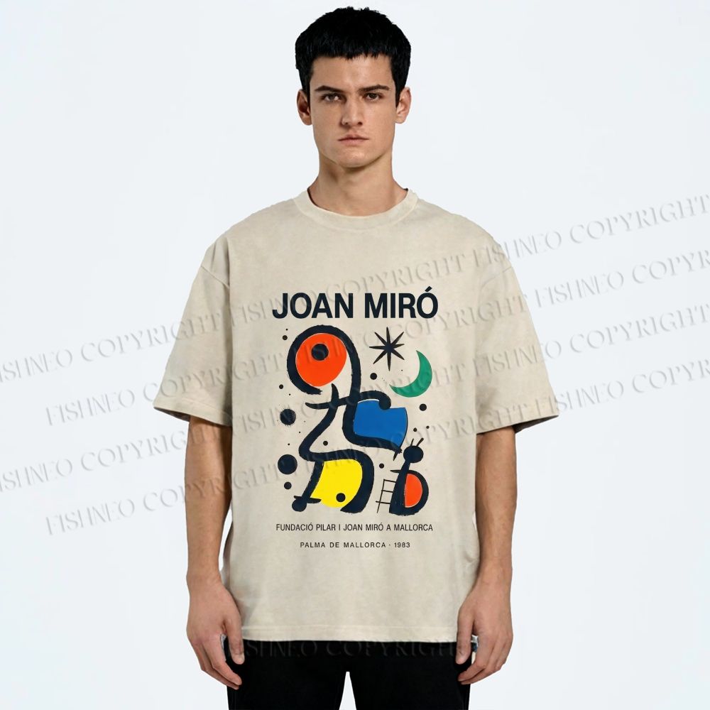 Unisex Joan Miró Poster Printed Washed Tee