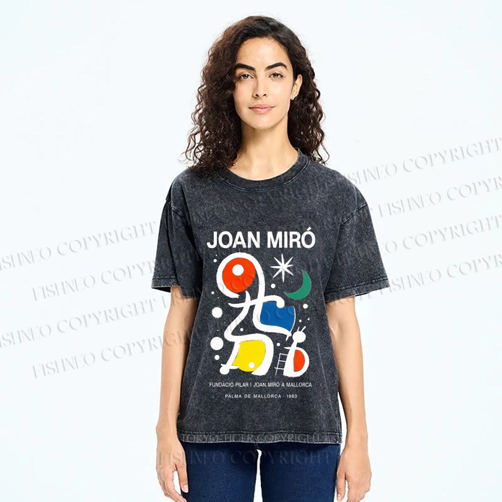 Unisex Joan Miró Poster Printed Washed Tee