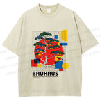 Unisex Bauhaus Pine Printed Washed Tee